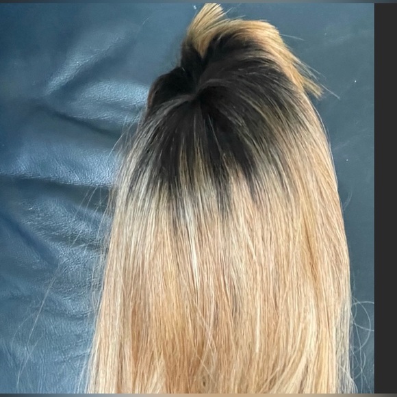 Long straight ombré wig with bangs 100% human hair BLEND must have ❤️ - Picture 7 of 15